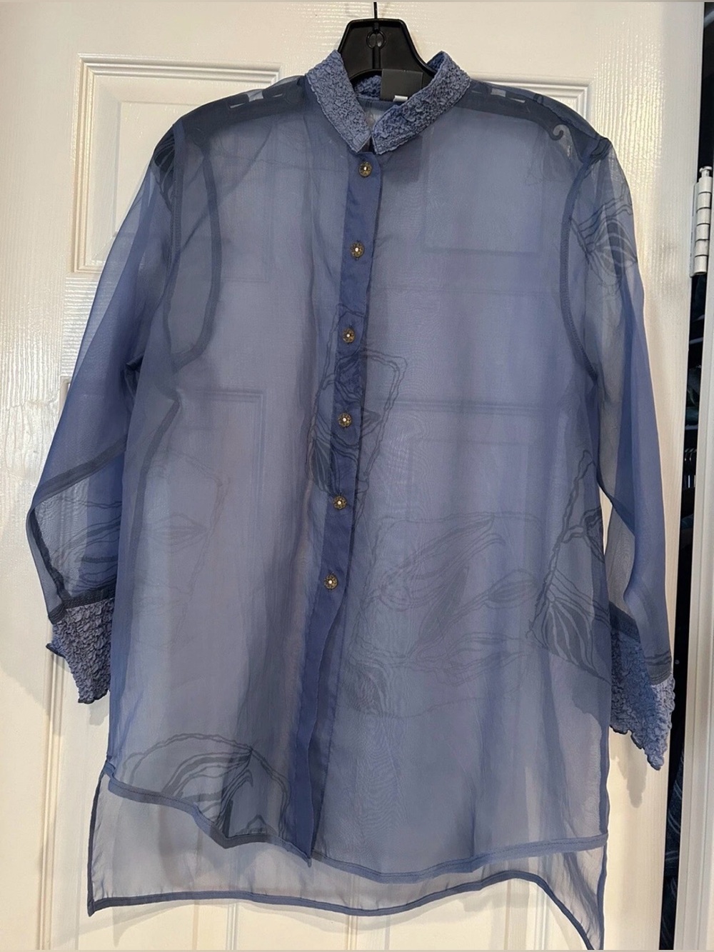Exotic By Koesoemah Art to Wear Long Sleeve Sheer Blouse NWT Old Stock. Size M